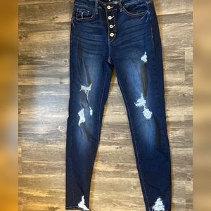 Kancan skinny distressed jeans